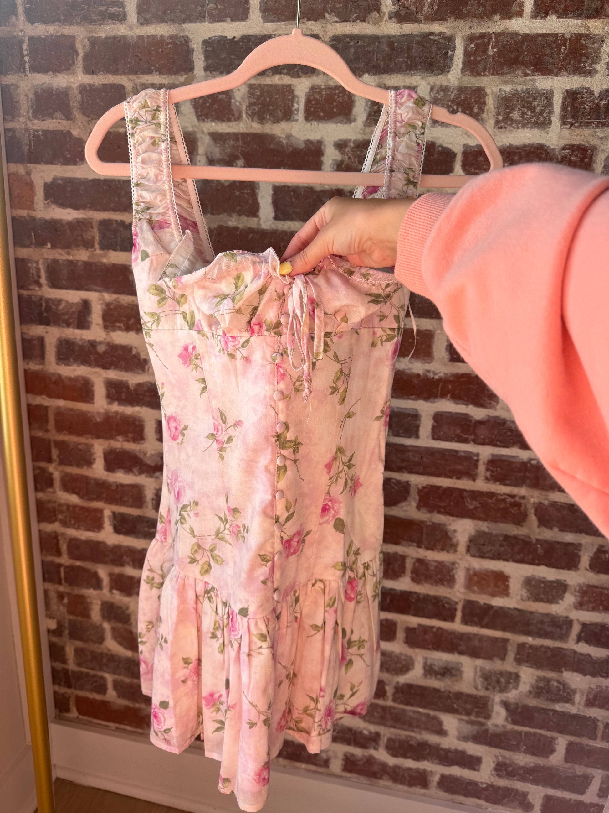 WIDE STRAP FIT & FLARE MINI DRESS