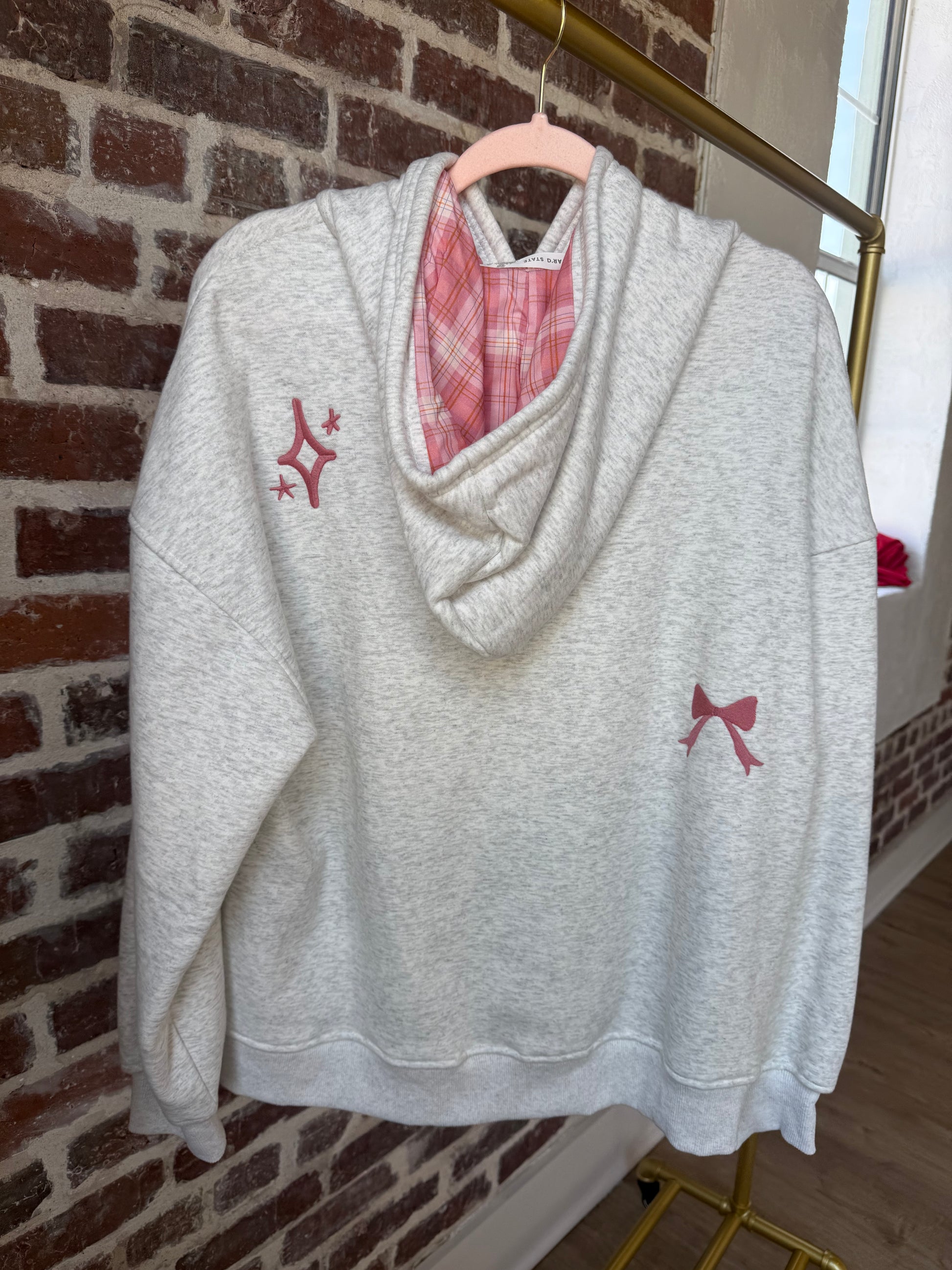 Gray Bow Hoodie
