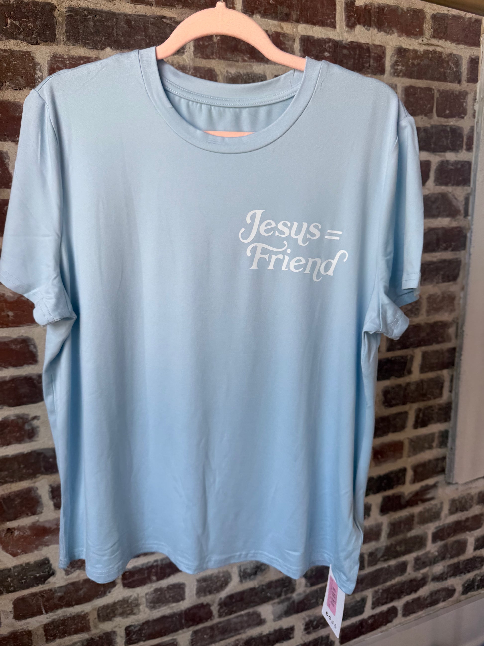 WHAT A FRIEND IN JESUS letter printe tee overfit T-Shirt