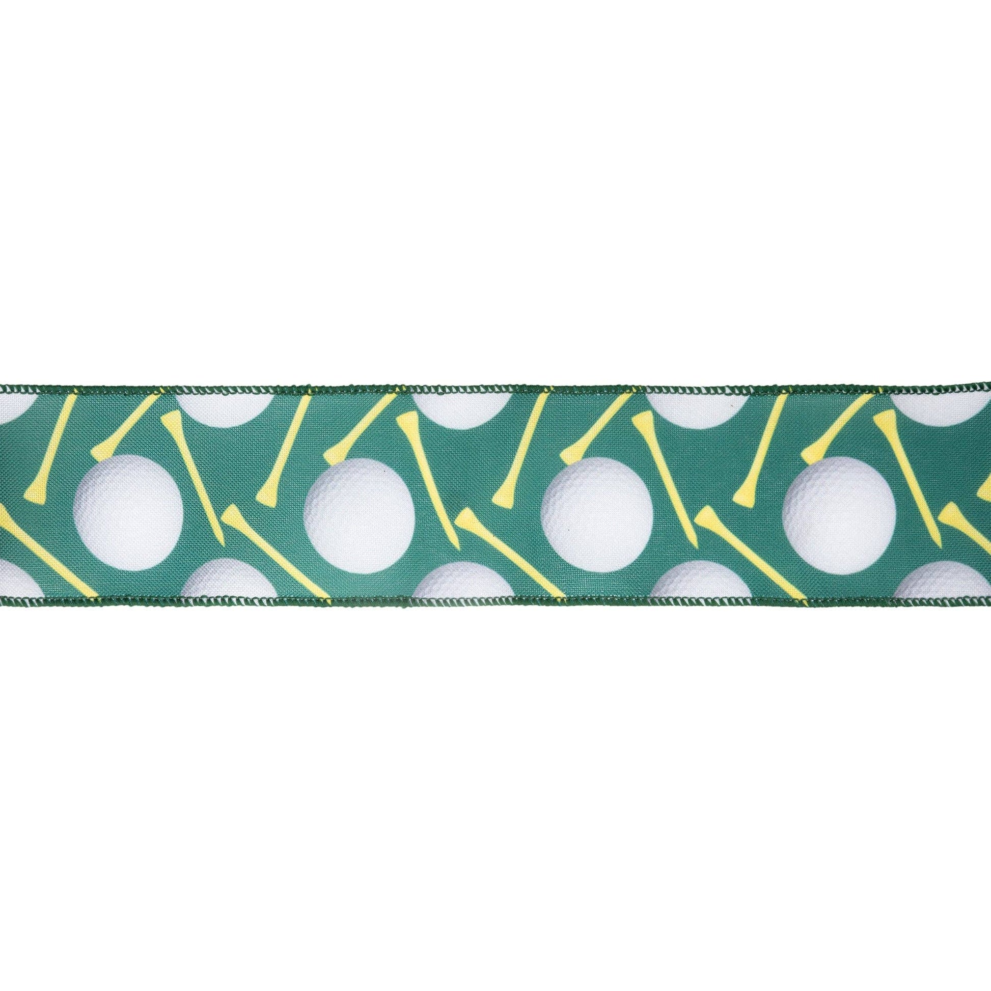 2 1/2" Wired Ribbon | Golf Balls and Tees | 10 Yard Roll