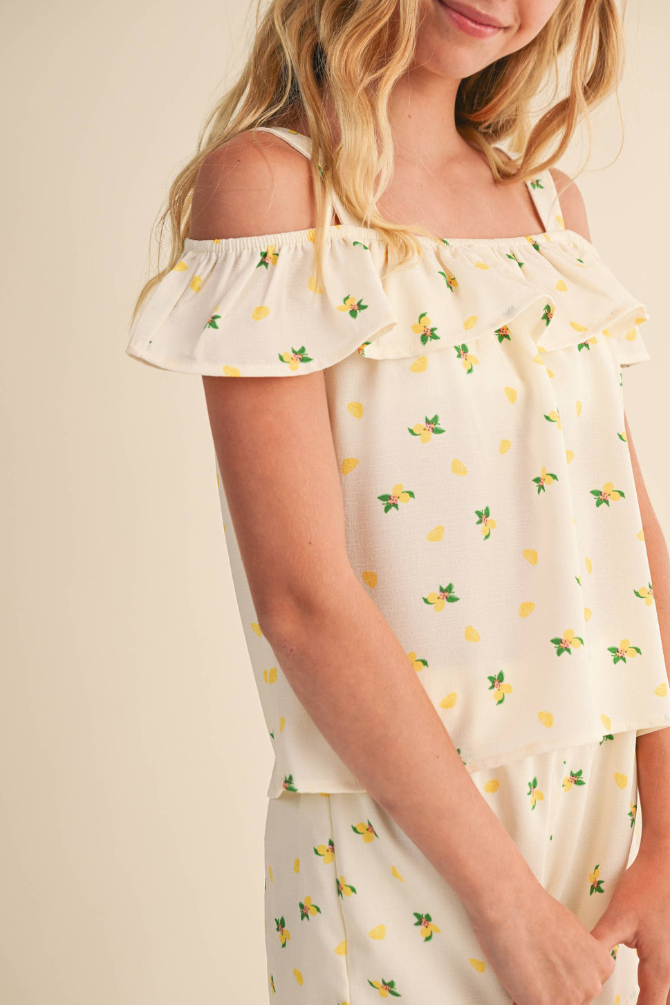 TWEEN KIDS GIRLS OFF SHOULDER SHORTS SET
