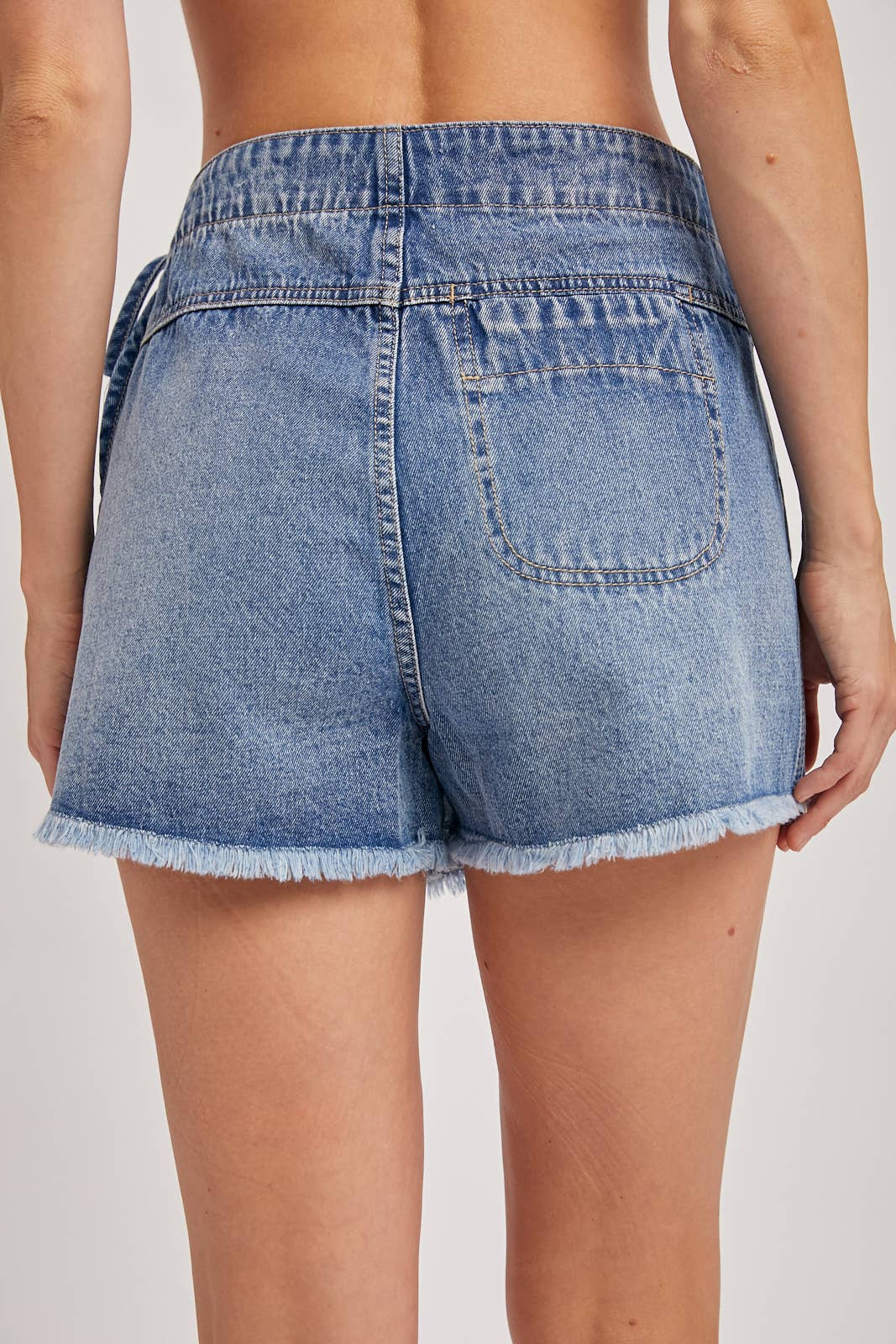 DENIM OVERLAPPING FRONT SKORT