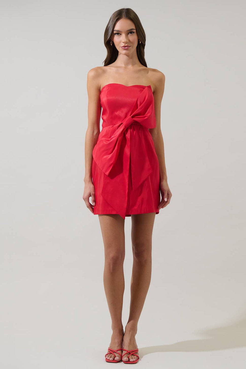 *Albina Strapless Bow Mini Dress