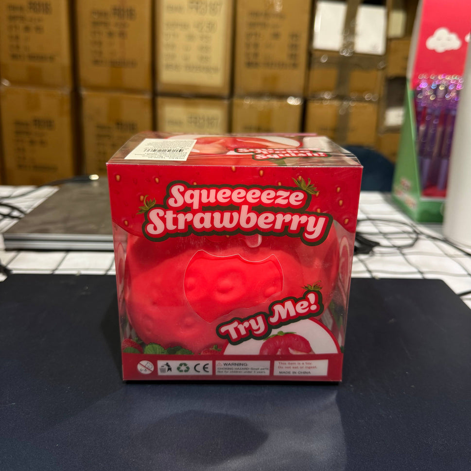 JUMBO Strawberry Squishy Individual Box 6" 4pc | A158