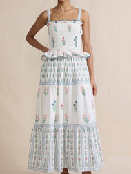 WAVY FLORAL LUSCIOUS SLIP PUFFY DRESS