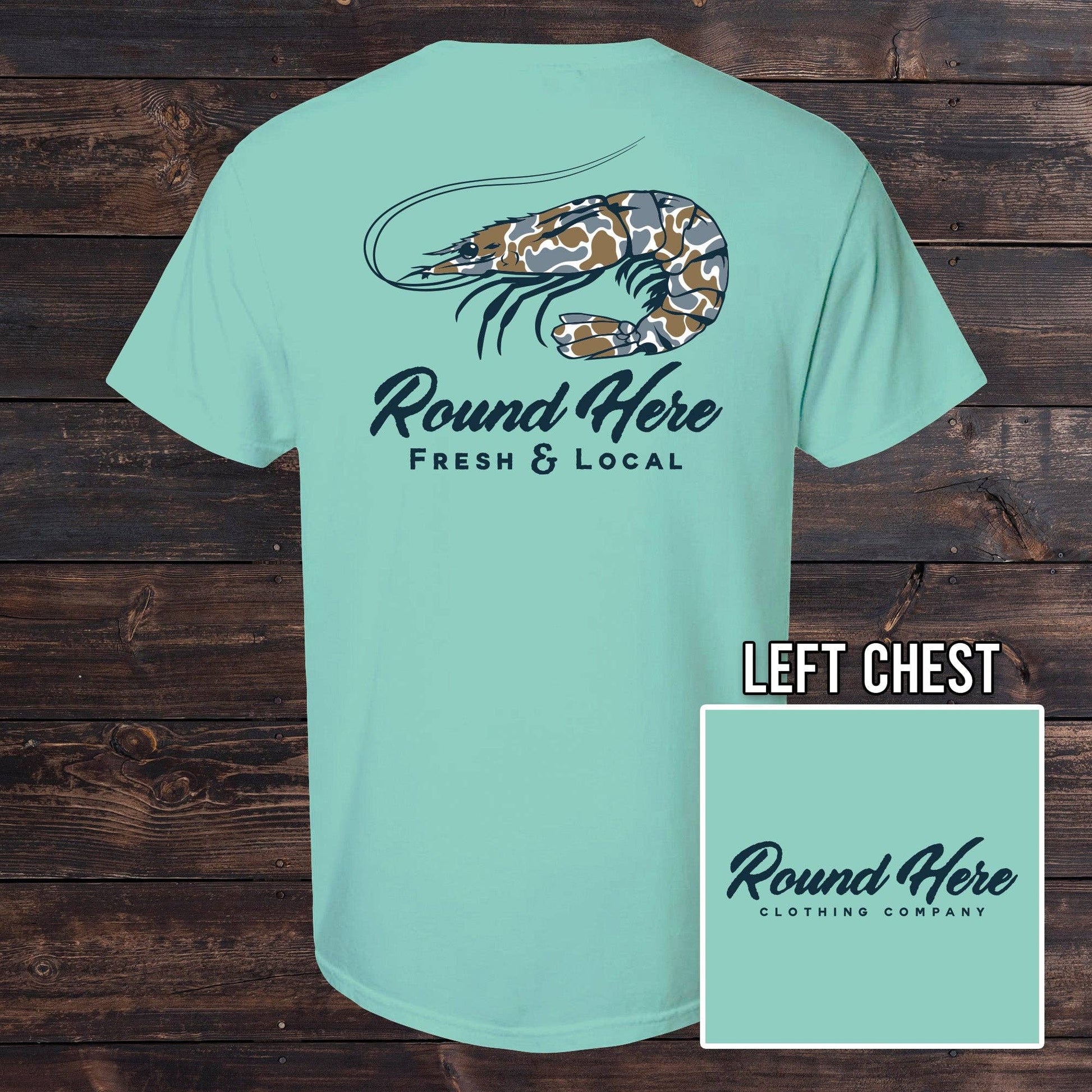 Round Here Clothing Blue Camo Shrimp