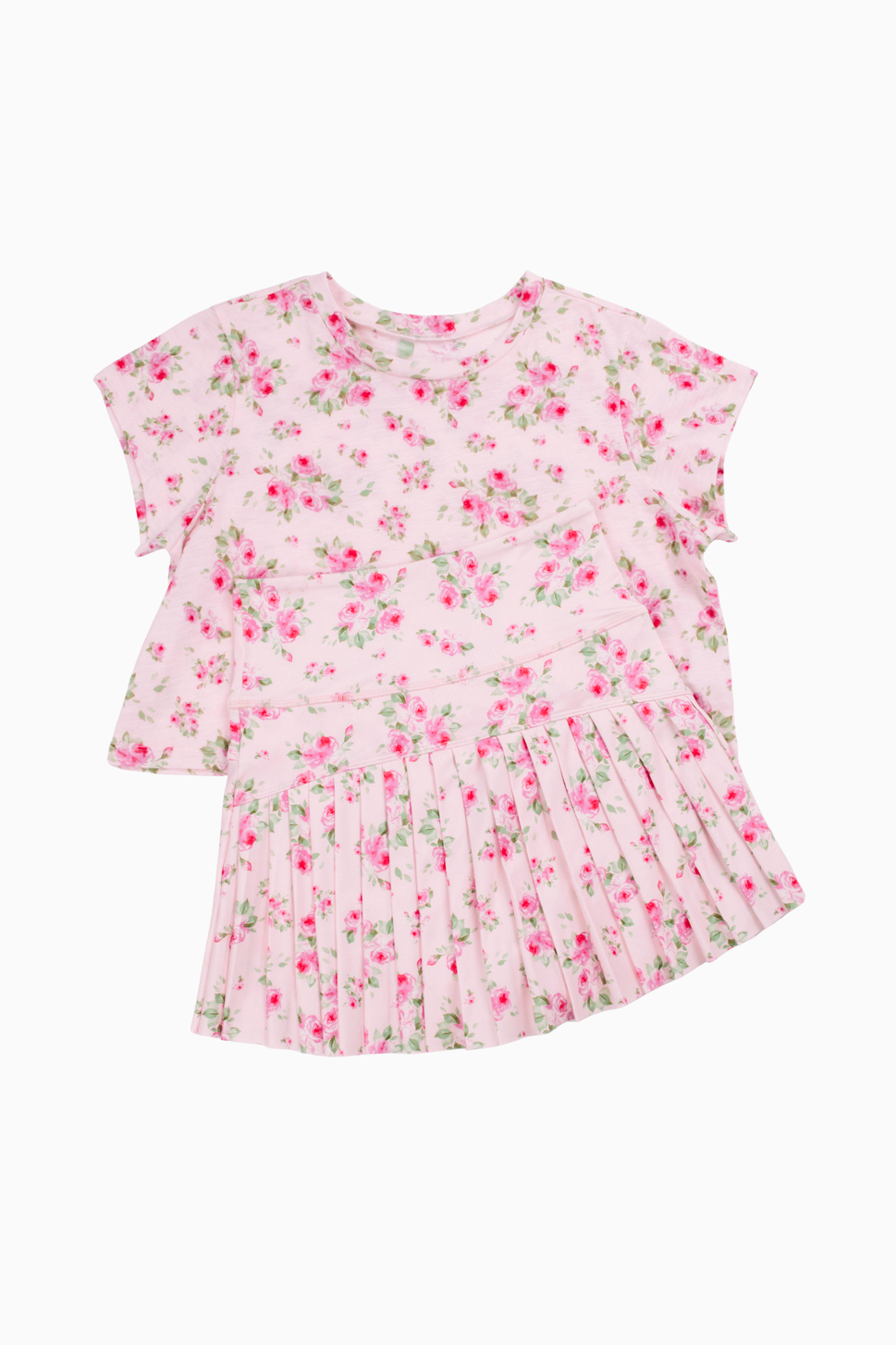 The Ellie Tween Athletic Skort & Slouch Tee Pink Floral Set