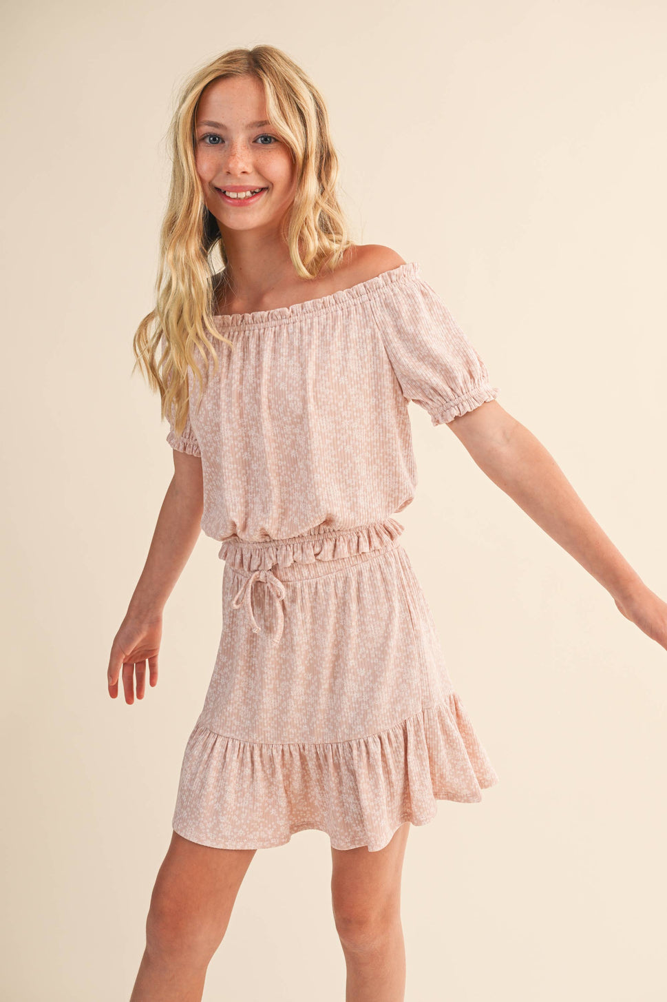 TWEEN KIDS GIRLS PEASANT TOP SKIRT SET