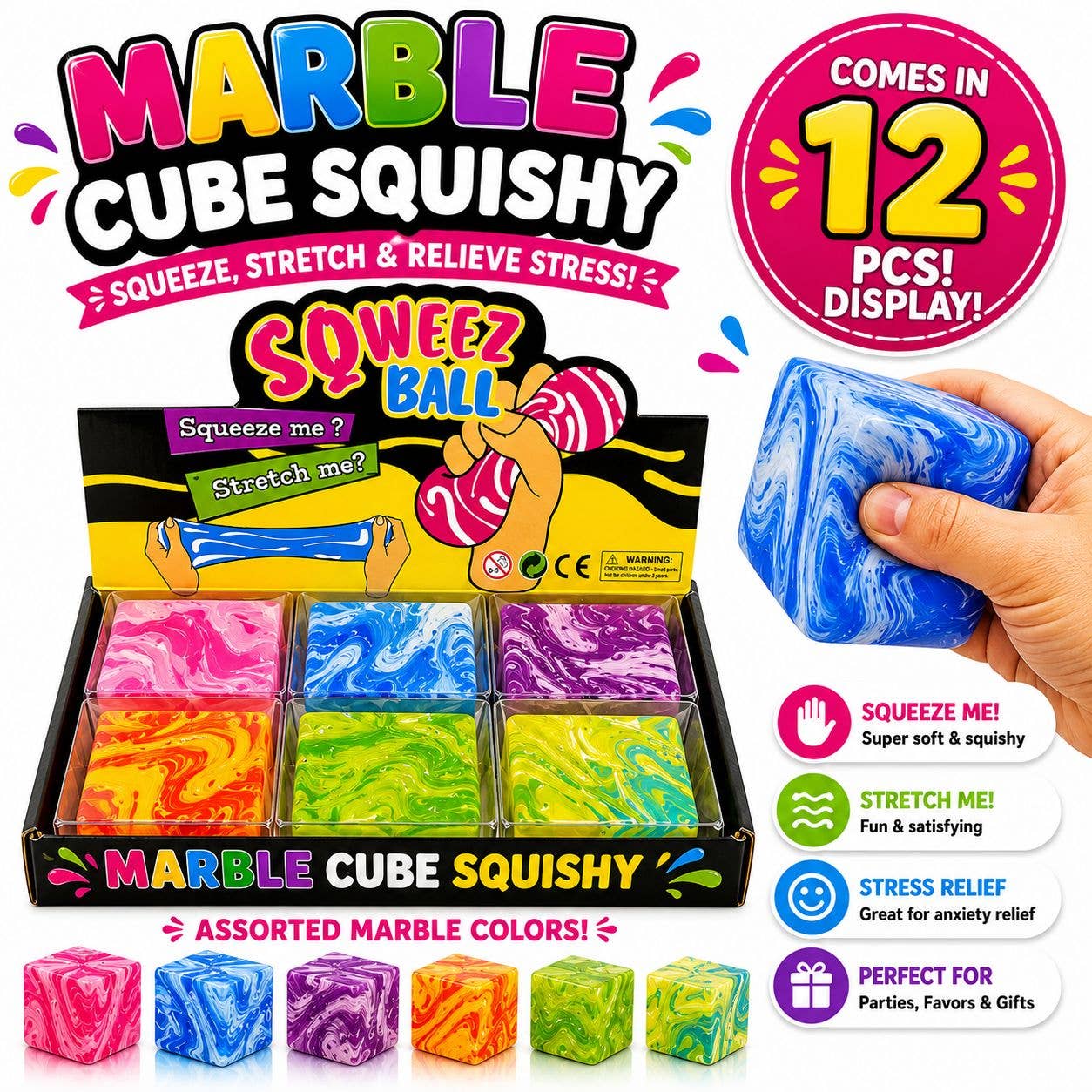 Marbled Cube Squeeze – Viral Swirl Cubes