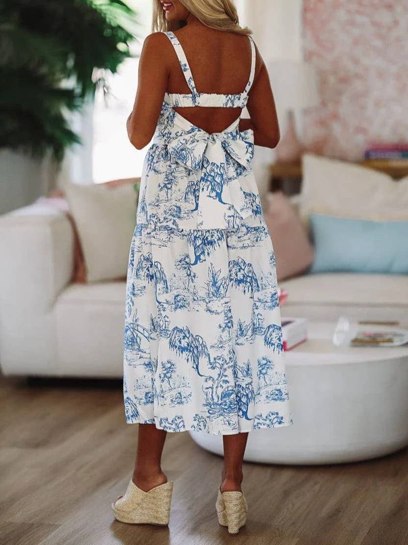 Floral Toile Bow Dress