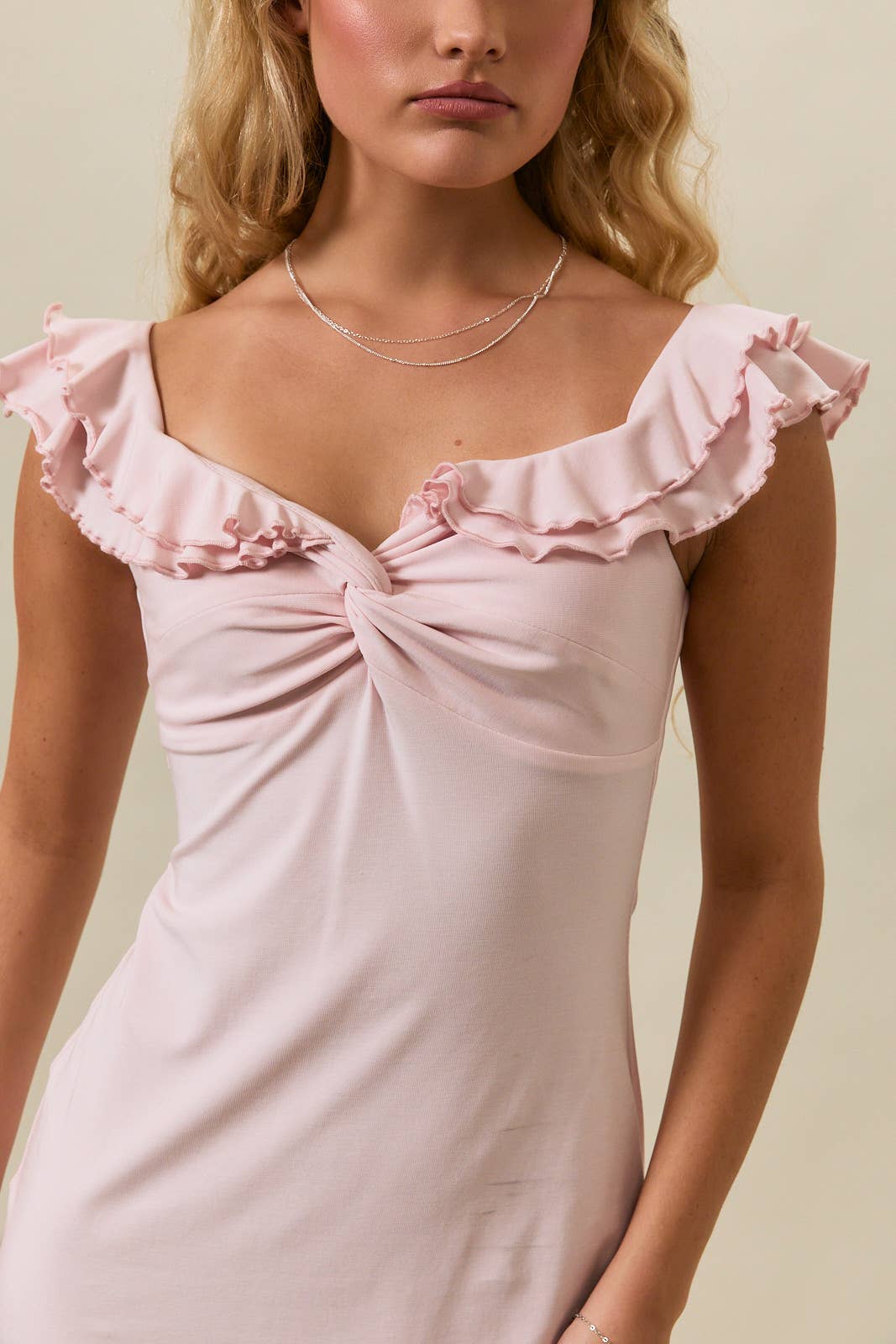 * Lettuce Hem Off The Shoulder Knit Dress