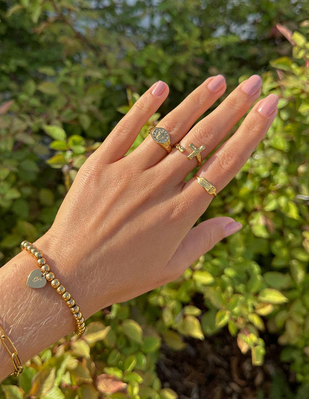 Textured Wrapped Cross Ring