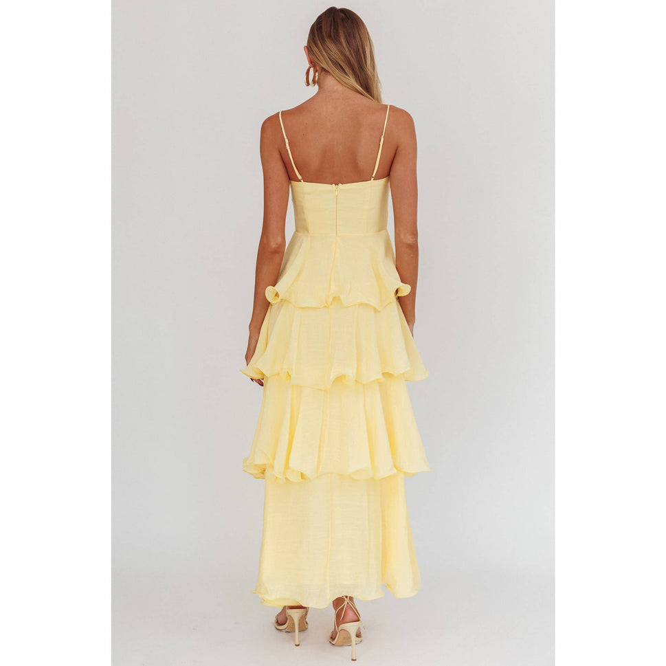 RUFFLE TIERED MAXI DRESS