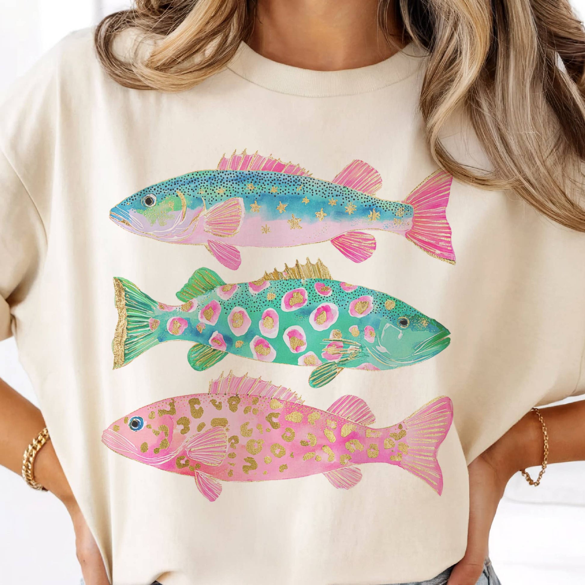 Coastal Preppy Fish Beach Ocean Club Graphic Tee