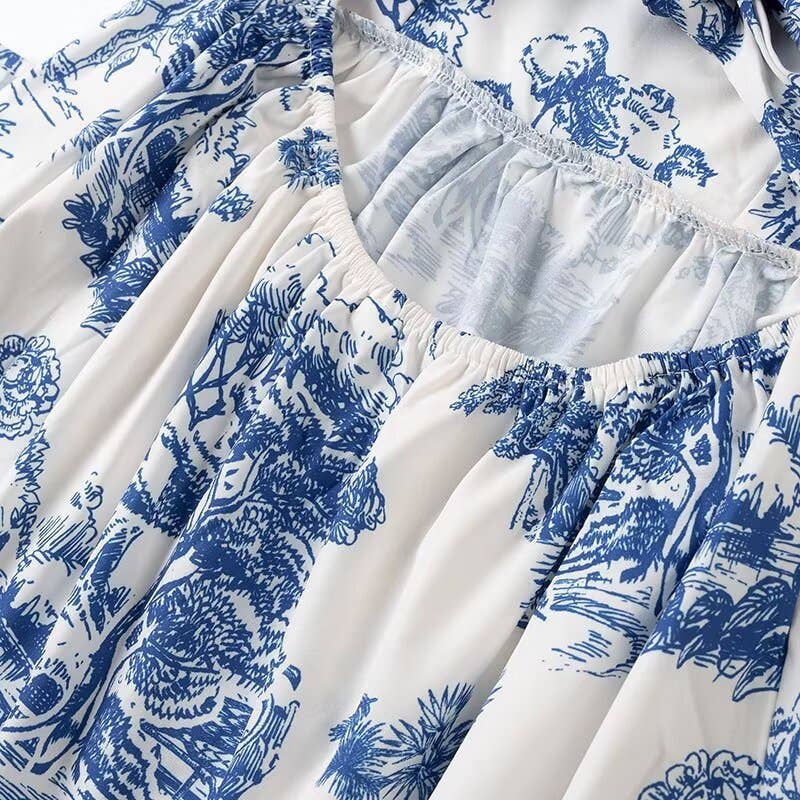 Floral Toile Bow Dress