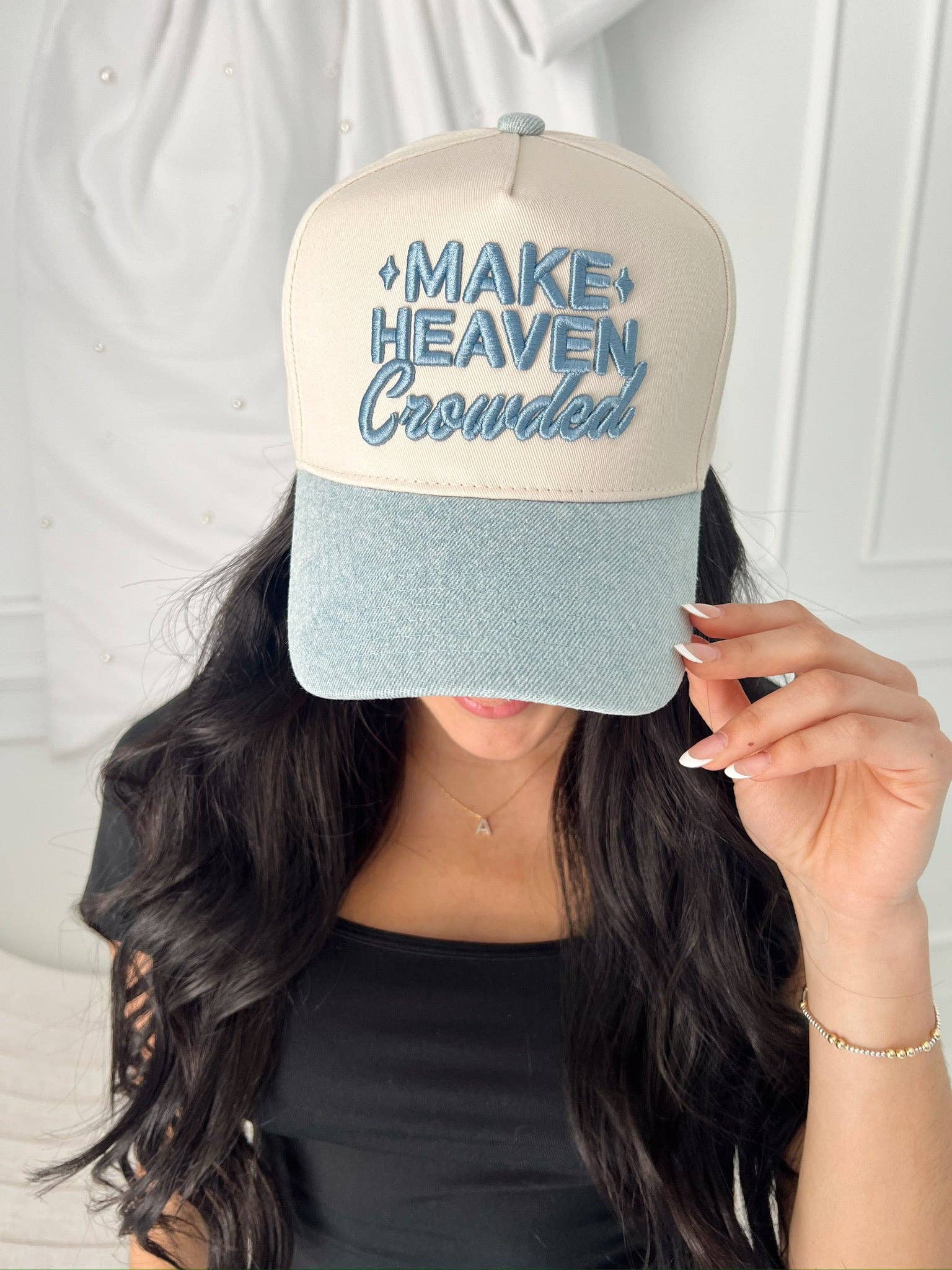 Make Heaven Crowded - Vintage Trucker Hat: Pink