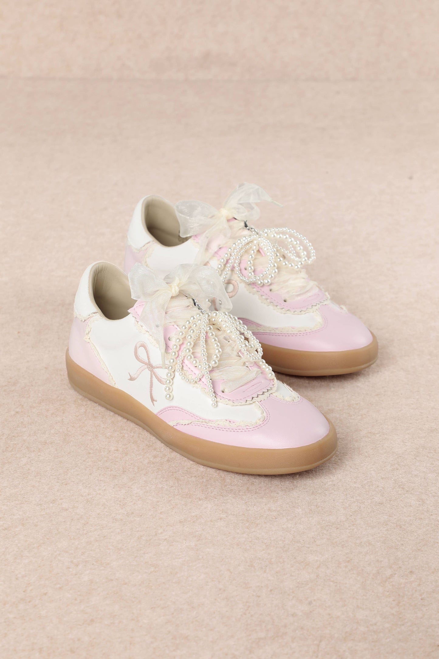 JULIE: White Pink Sneakers