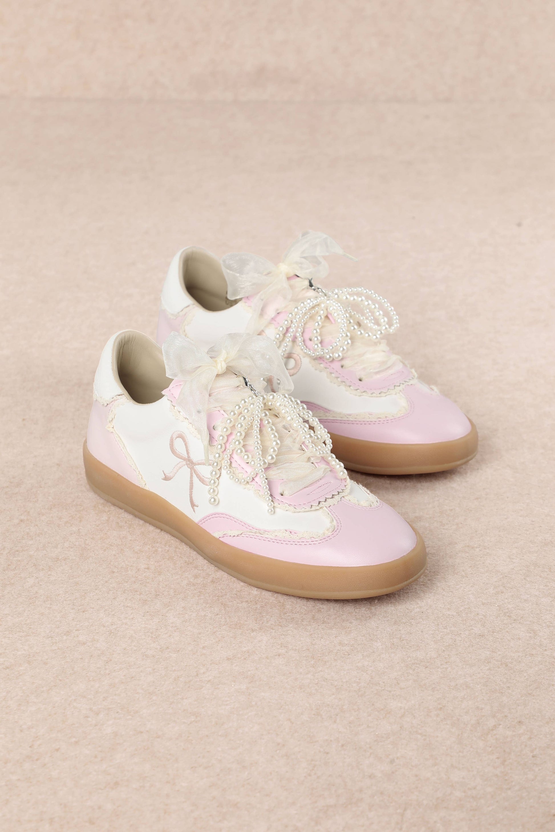 JULIE: White Pink Sneakers
