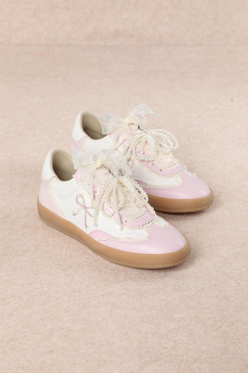 JULIE: White Pink Sneakers