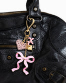 Switch Sweet Bow with Beaded Heart Bag Charm: White 3 image