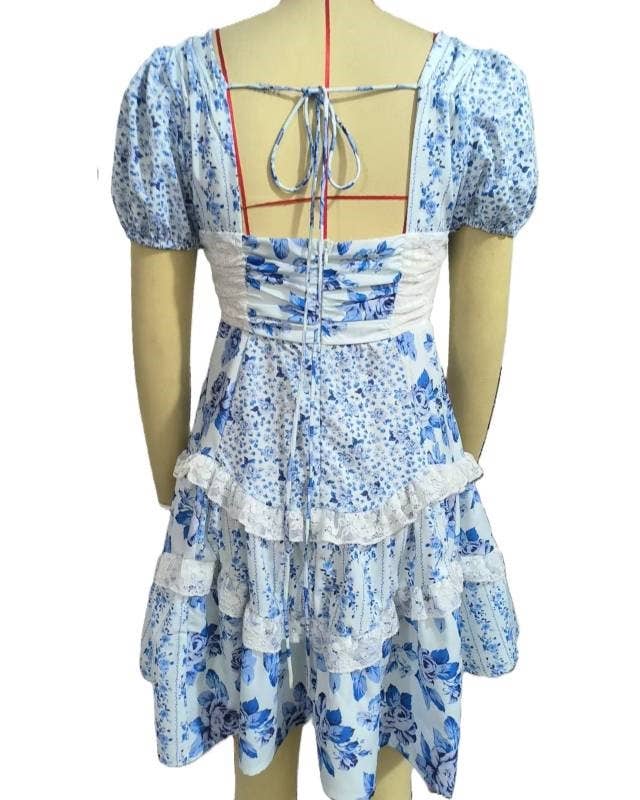 Floral Lace Smocked Dress