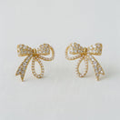 Switch Vintage Inspired Pearl and Cubic Zirconia Bowknot Earrings 2 image
