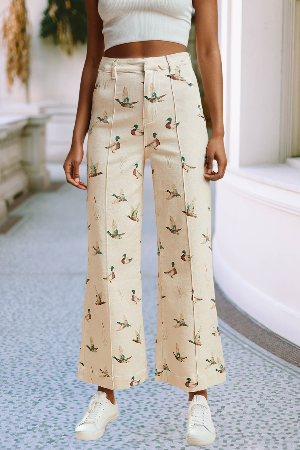 Mallard Duck Wide Leg Denim Jeans