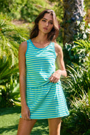 Switch IT2681-SET | Striped Tank &amp; Mini Skirt Bult In Shorts Set: Blue/Green / S-M-L (2-2-2) 3 image