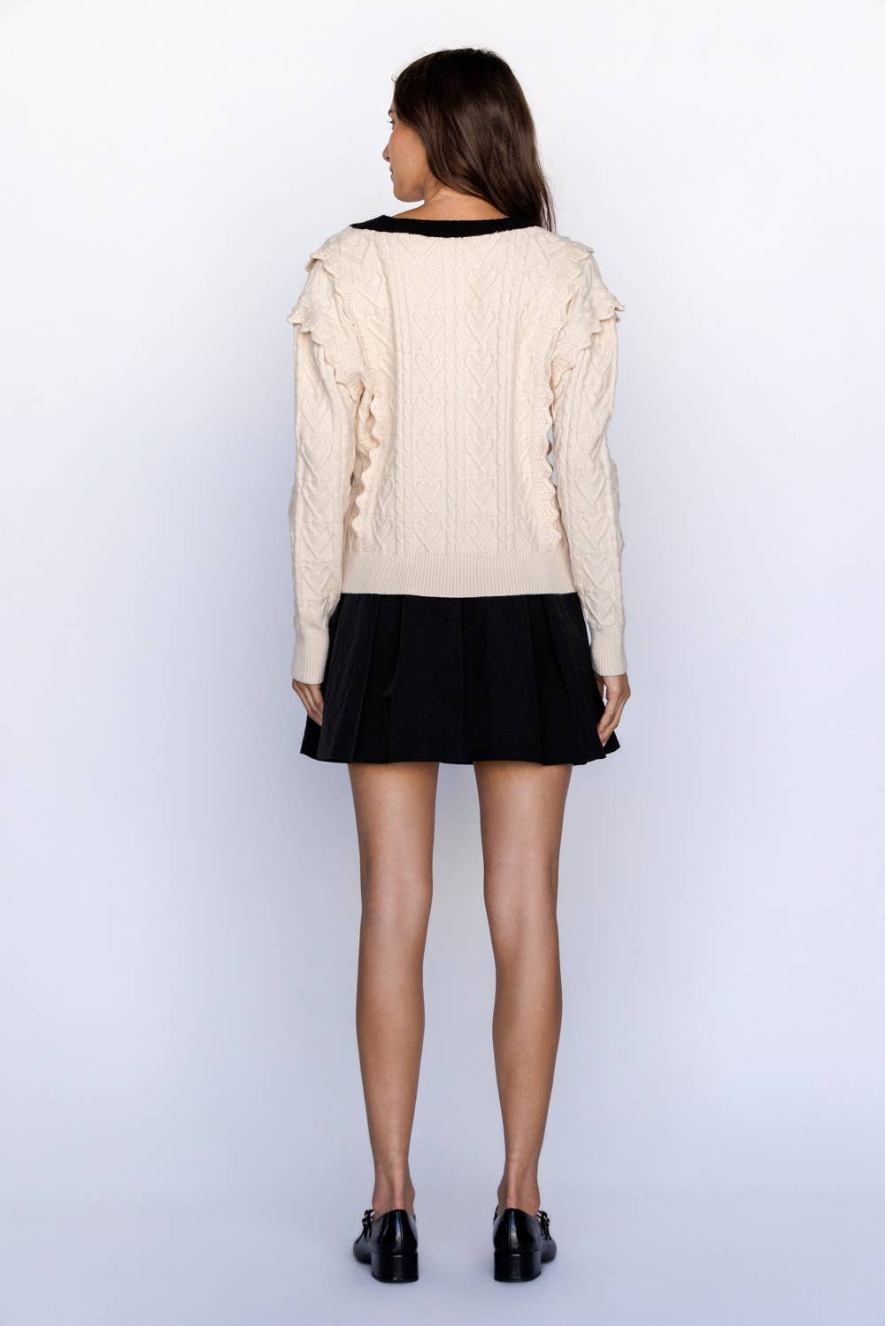 CABLE KNIT CARDIGAN WITH BOWS