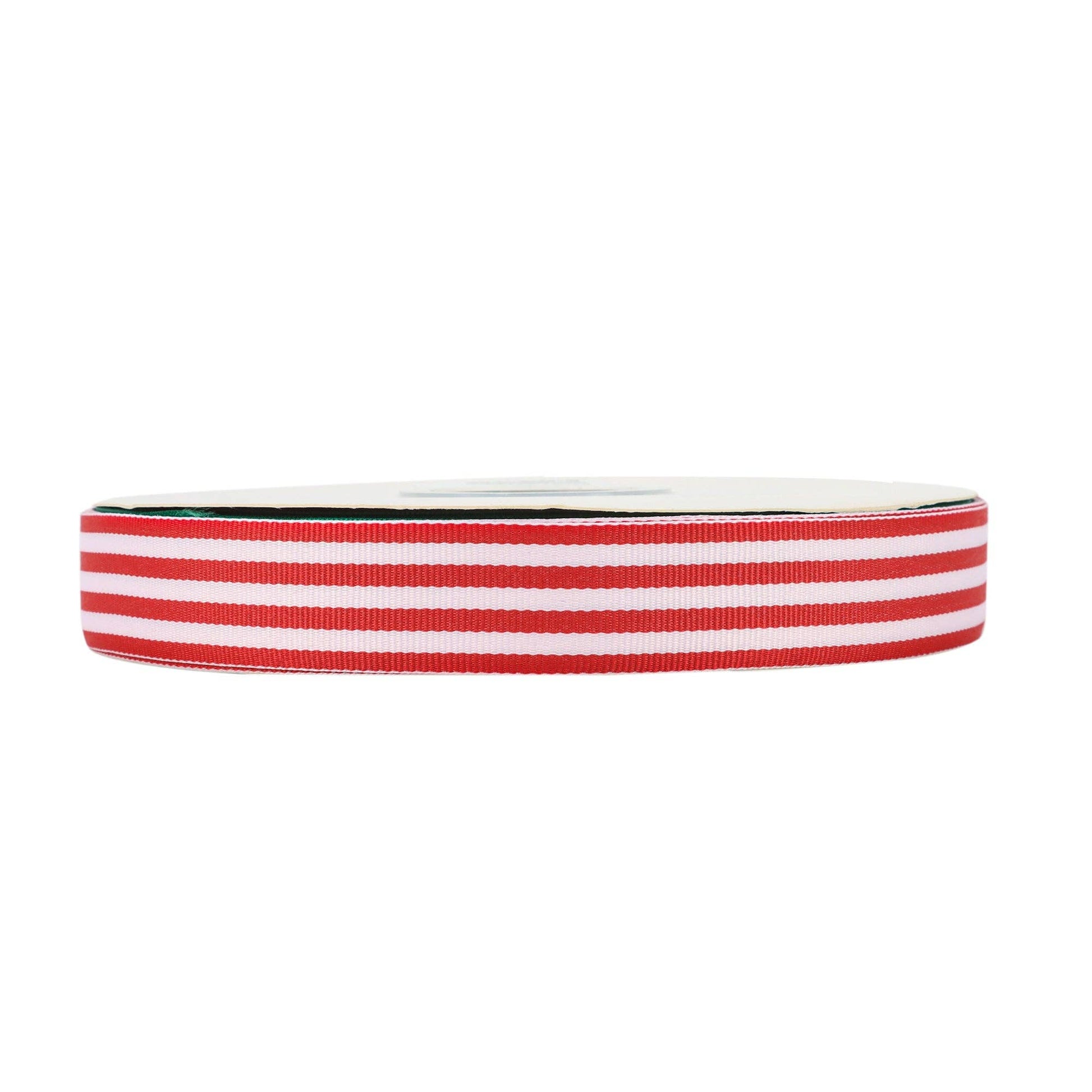 1" Striped Ribbon | 100 Yard Roll: Red