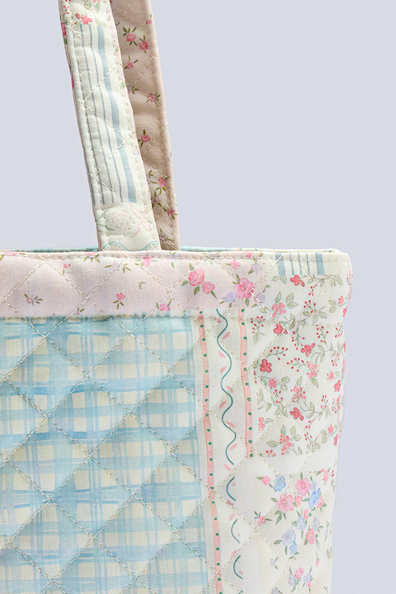 Pastel Patchwork Quilted Tote
