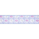 Switch 4" Wired Dupioni Ribbon | Bows and Floral Diamonds w/ Blue Backing | 10 Yard Roll 2 image