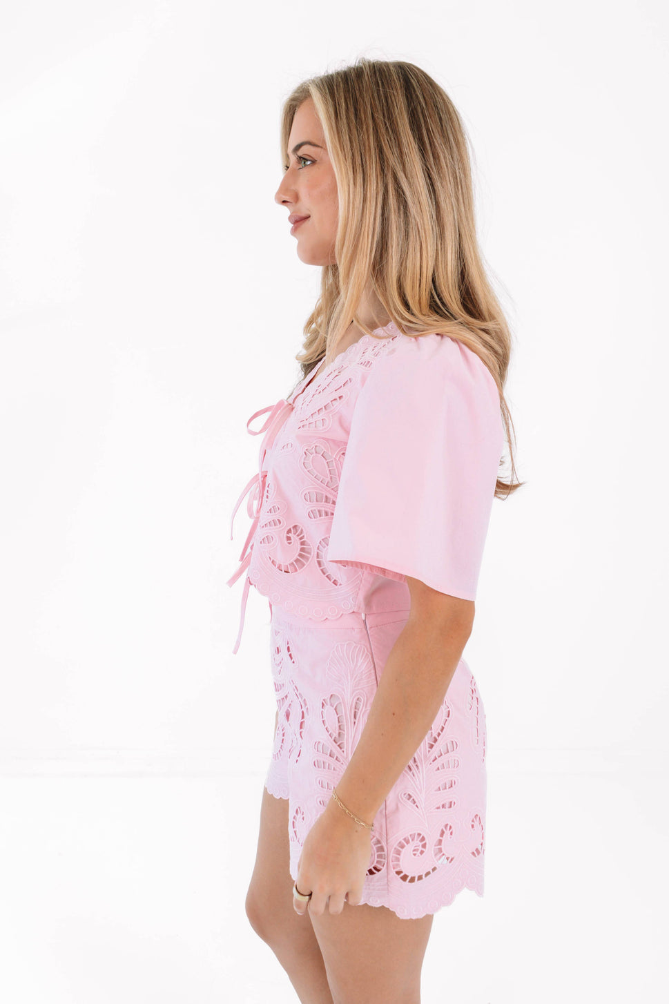 The Avery Short Set - Scalloped Lace