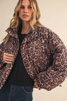 Switch LEOPARD PRINTED CROPPED PUFFER JACKET LEOPARD / ML 3 image