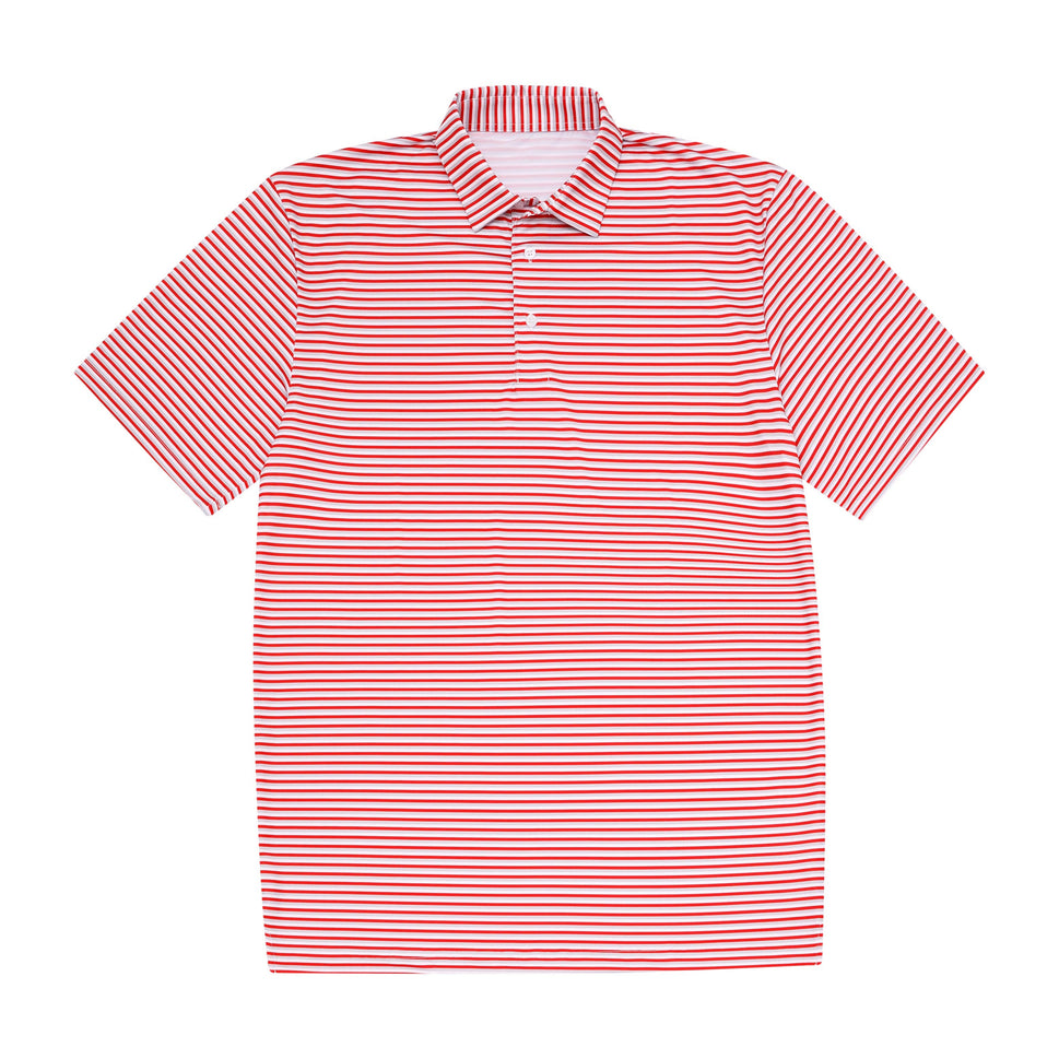Red & White Stripe Polo