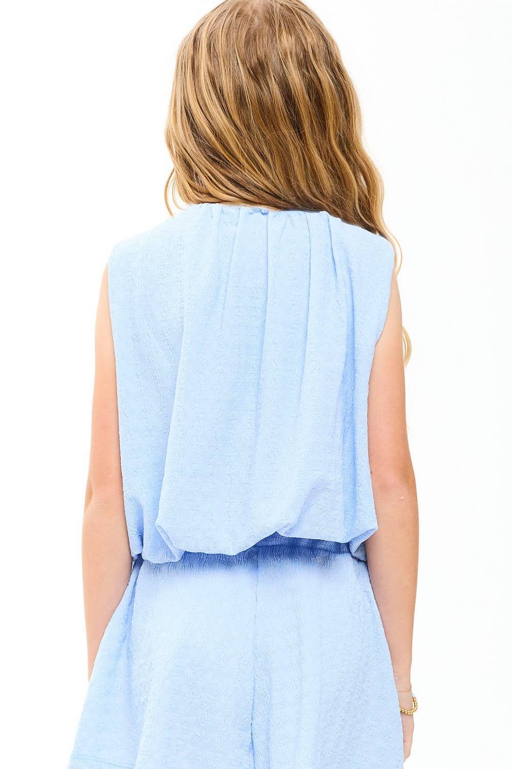 Curly Wrinkled Sleeveless Bubble Top