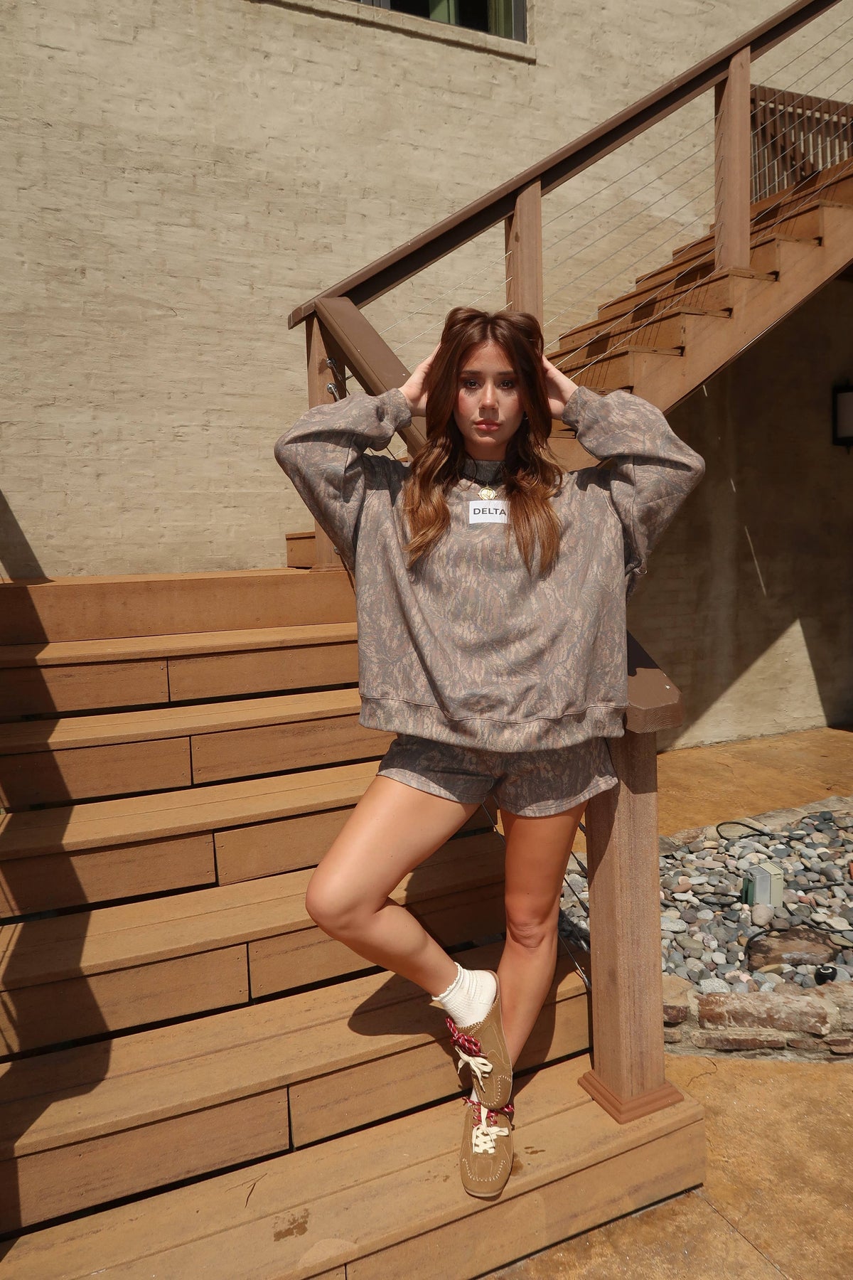Delta Dark Camo Mockneck Short Set