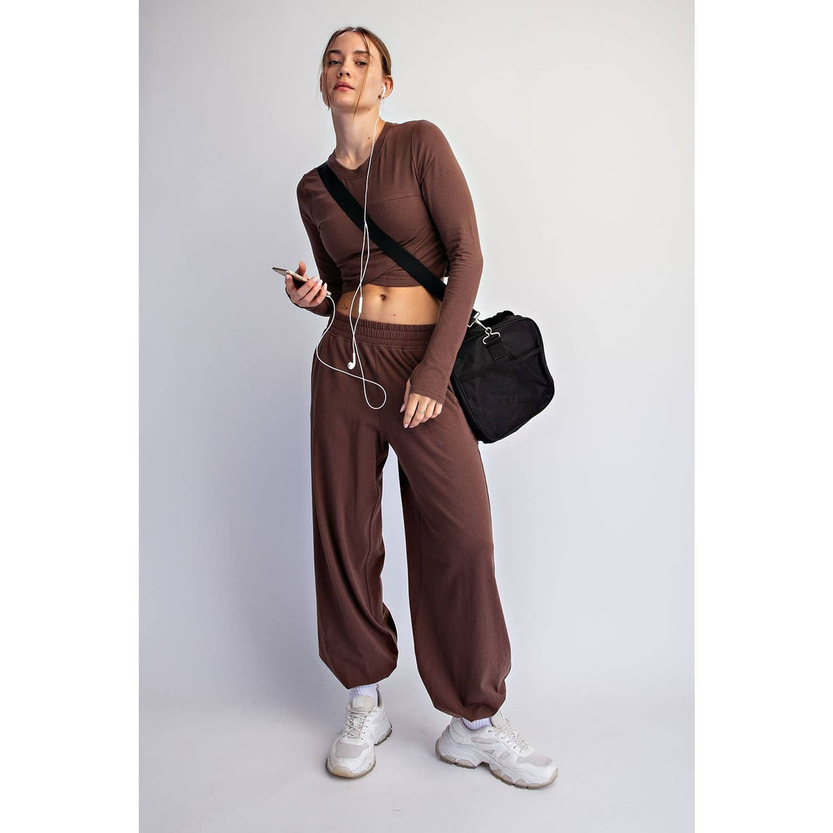 Crossover Long Sleeve Set Mocha