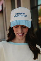 Switch I'm Nicer When I'm Tan Two-Toned Vintage Hats Grad Gift Idea: Pink and Light Pink Stripe 3 image