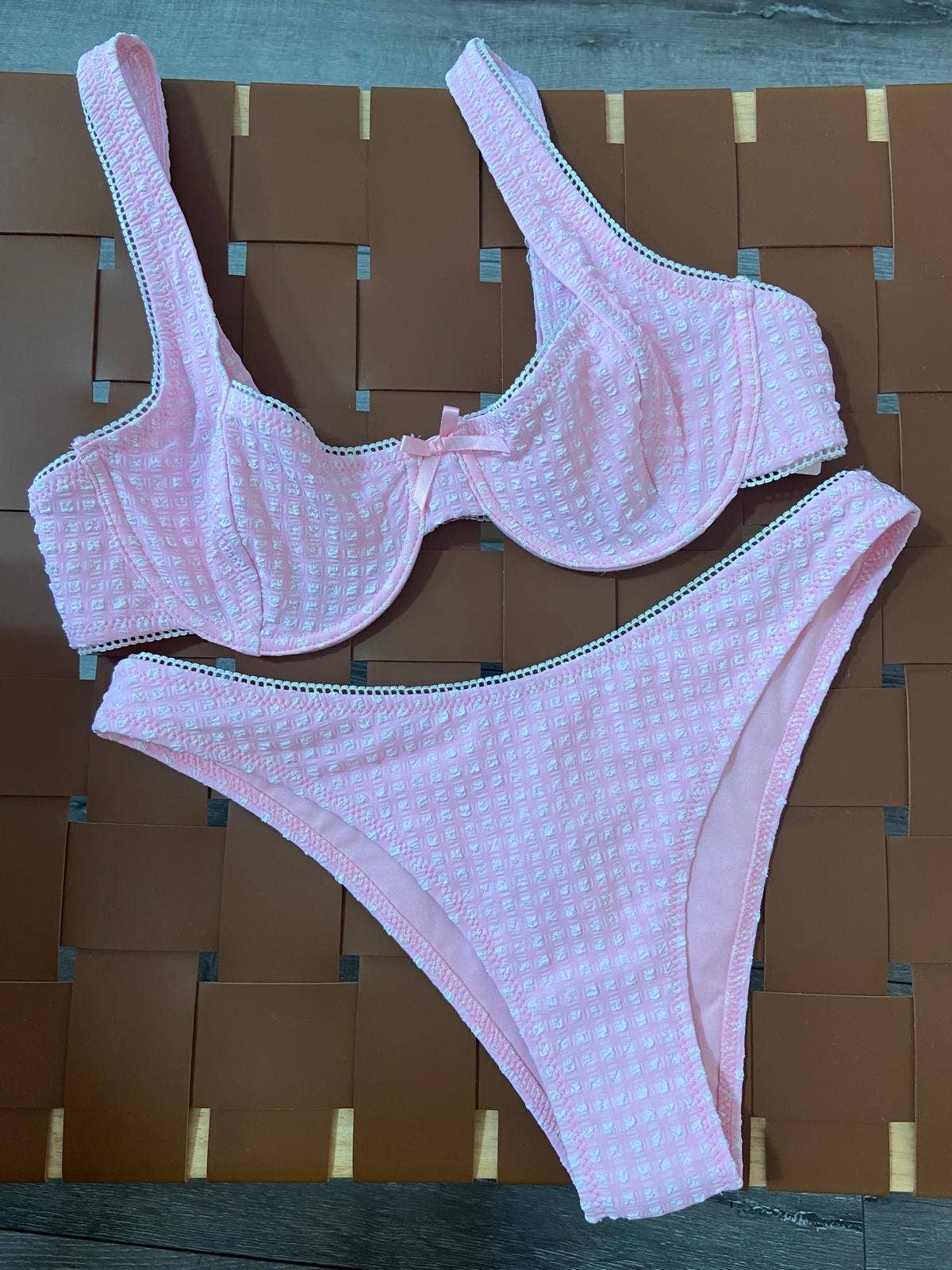 Bubbly Underwire Bikini Set: PINK / S-M-L(3-2-1)
