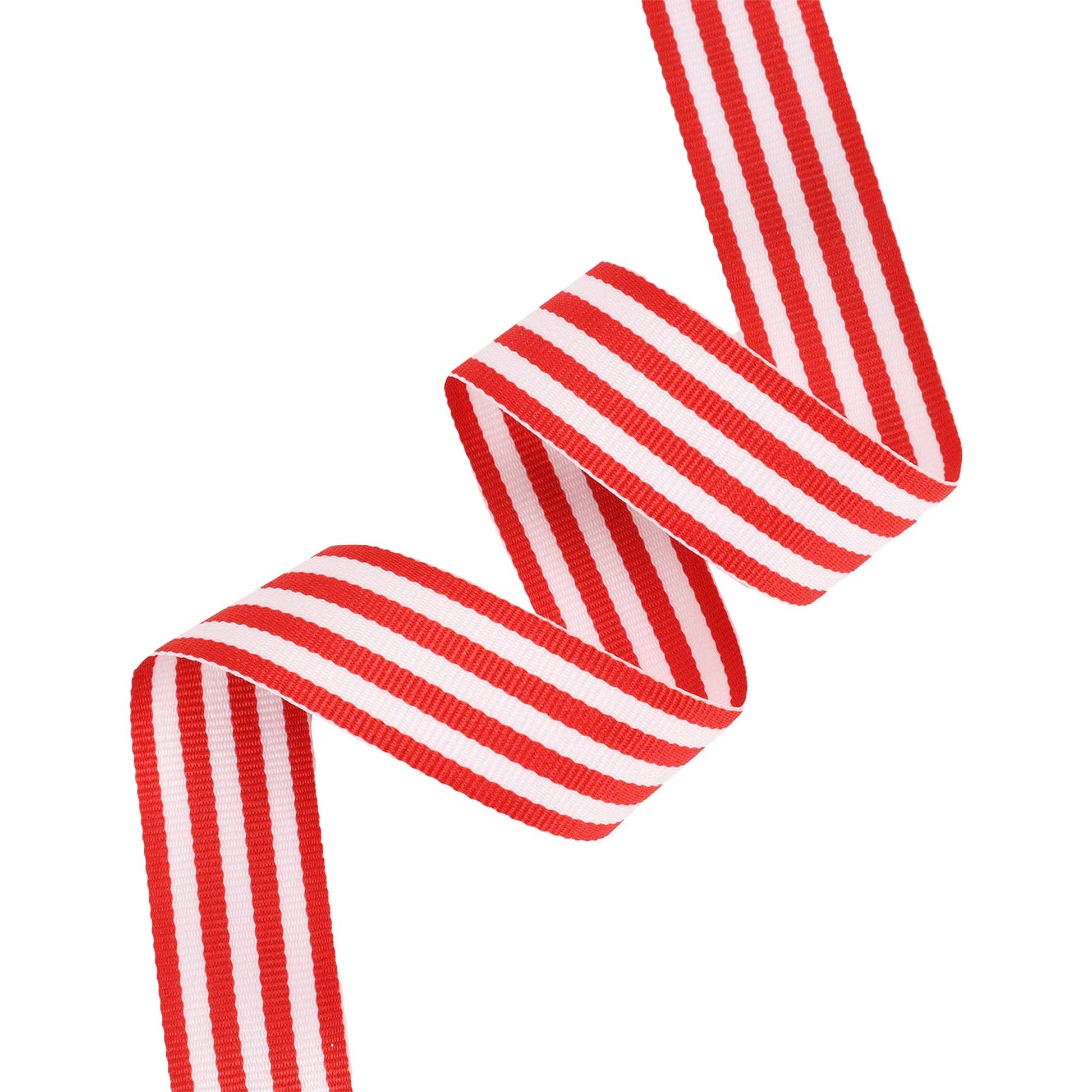 1" Striped Ribbon | 100 Yard Roll: Red