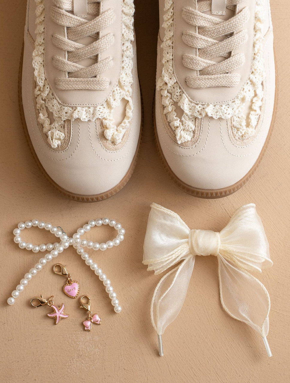 The April | Lace-Trimmed Retro Sneaker