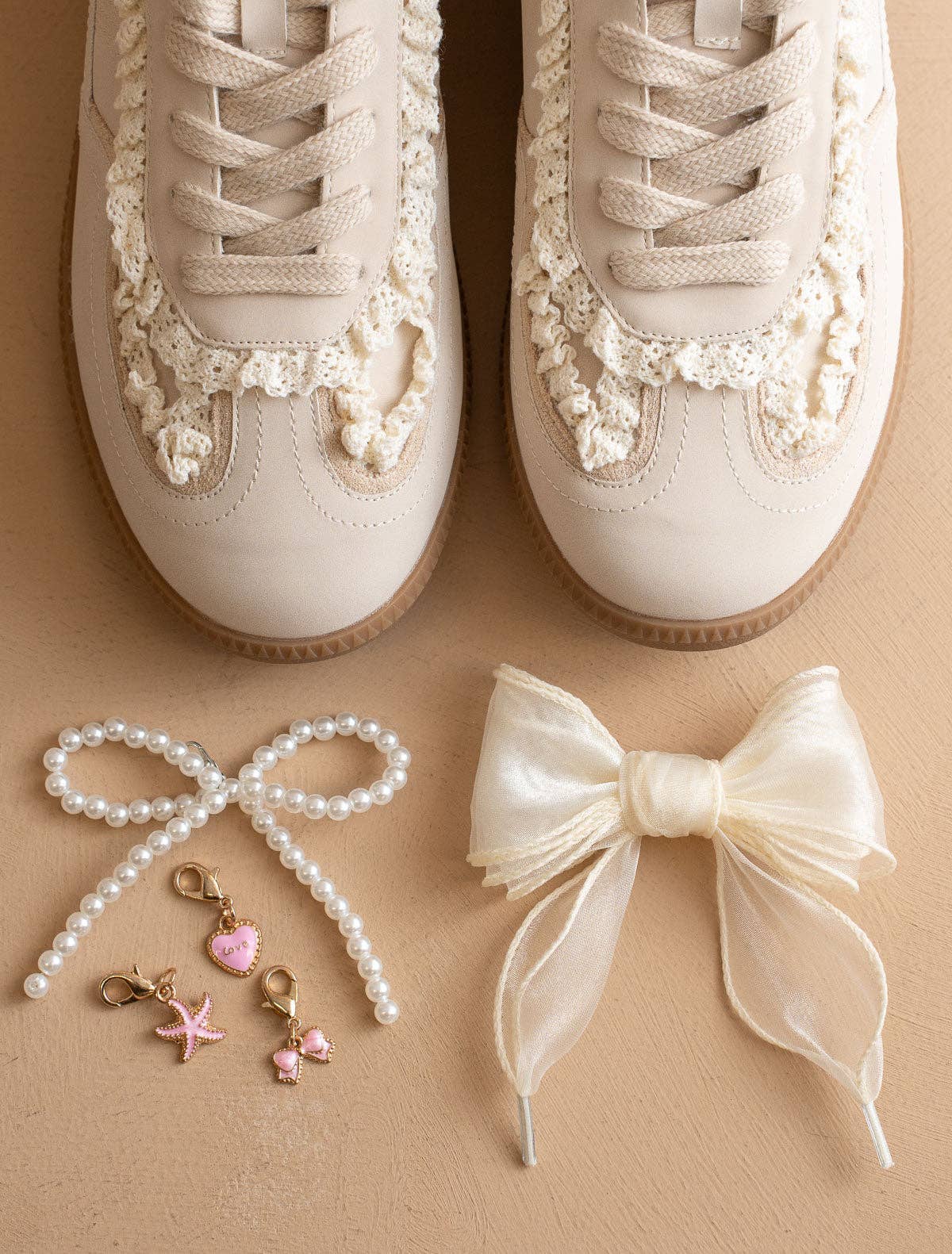 The April | Lace-Trimmed Retro Sneaker