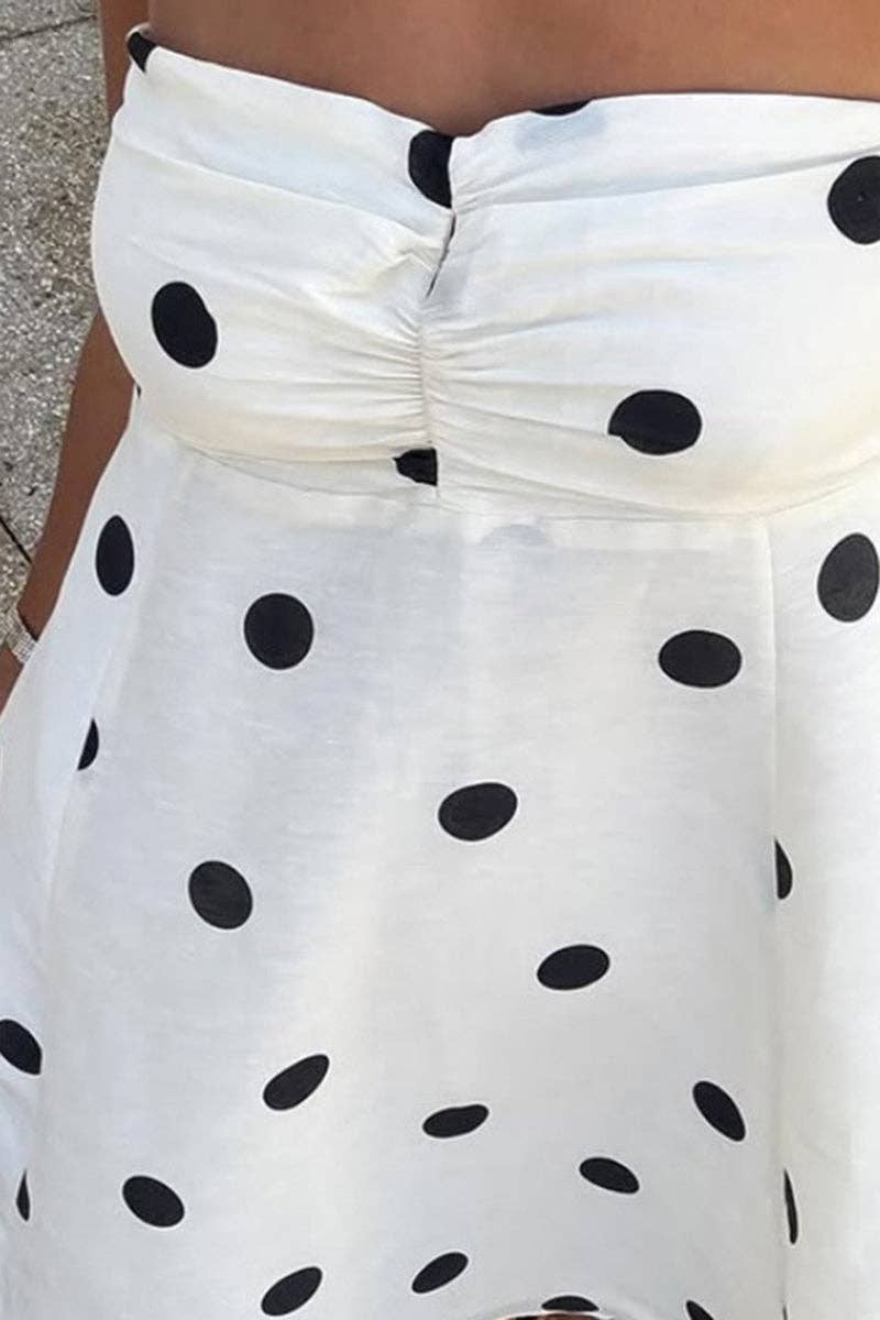 *Polka Dot Swing Dress: White