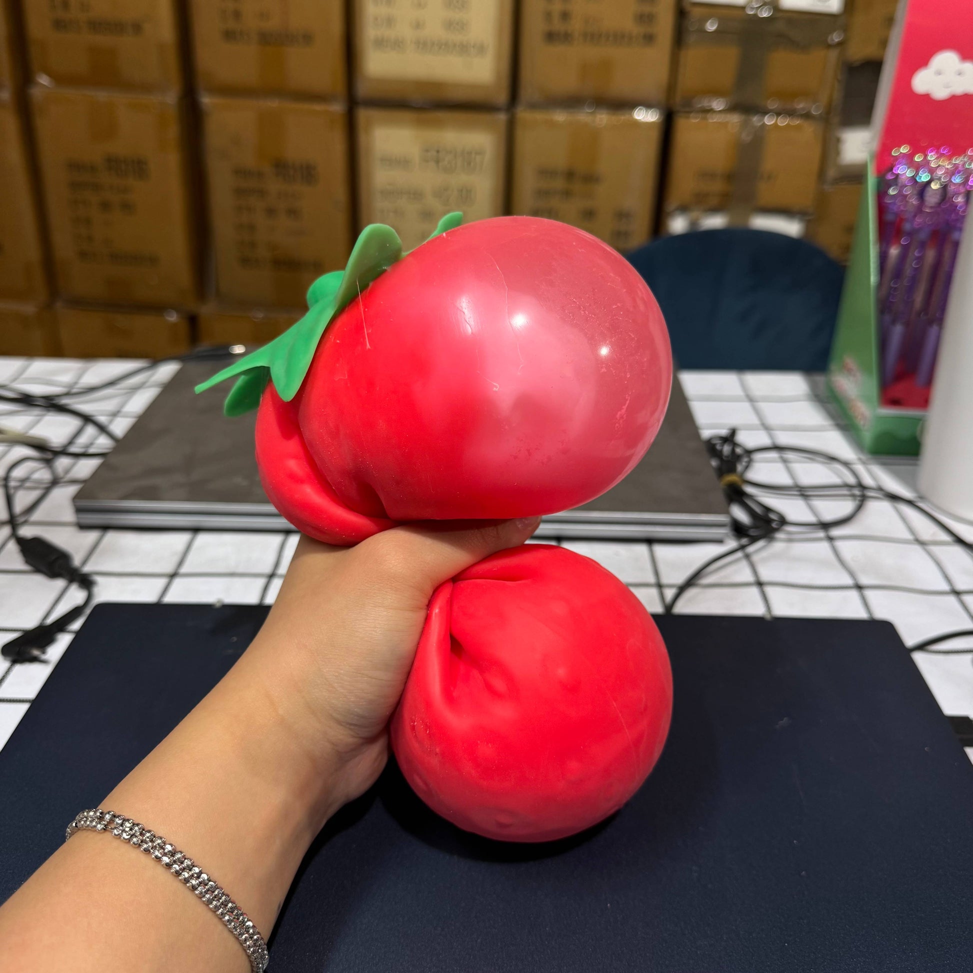 JUMBO Strawberry Squishy Individual Box 6" 4pc | A158