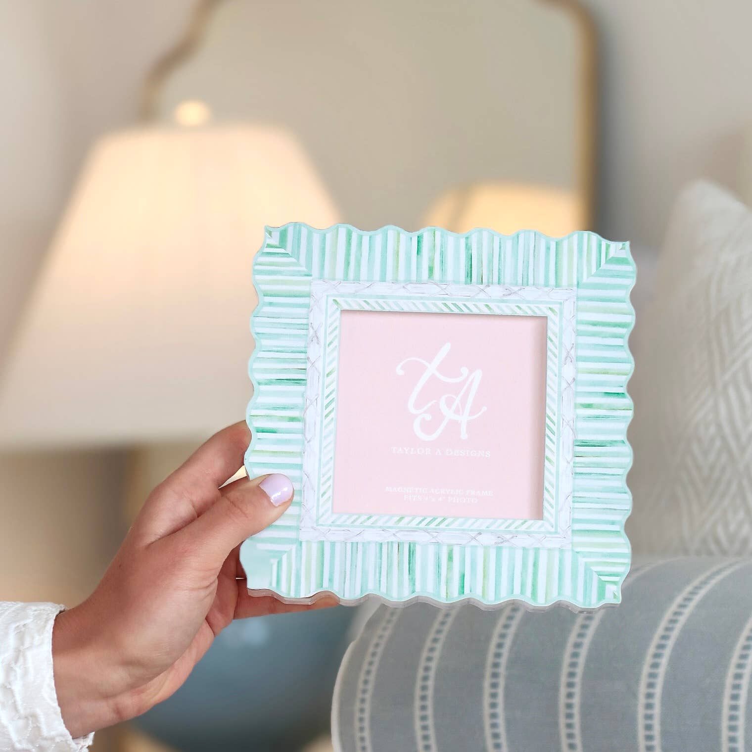 Acrylic Magnetic Frame - Green & White