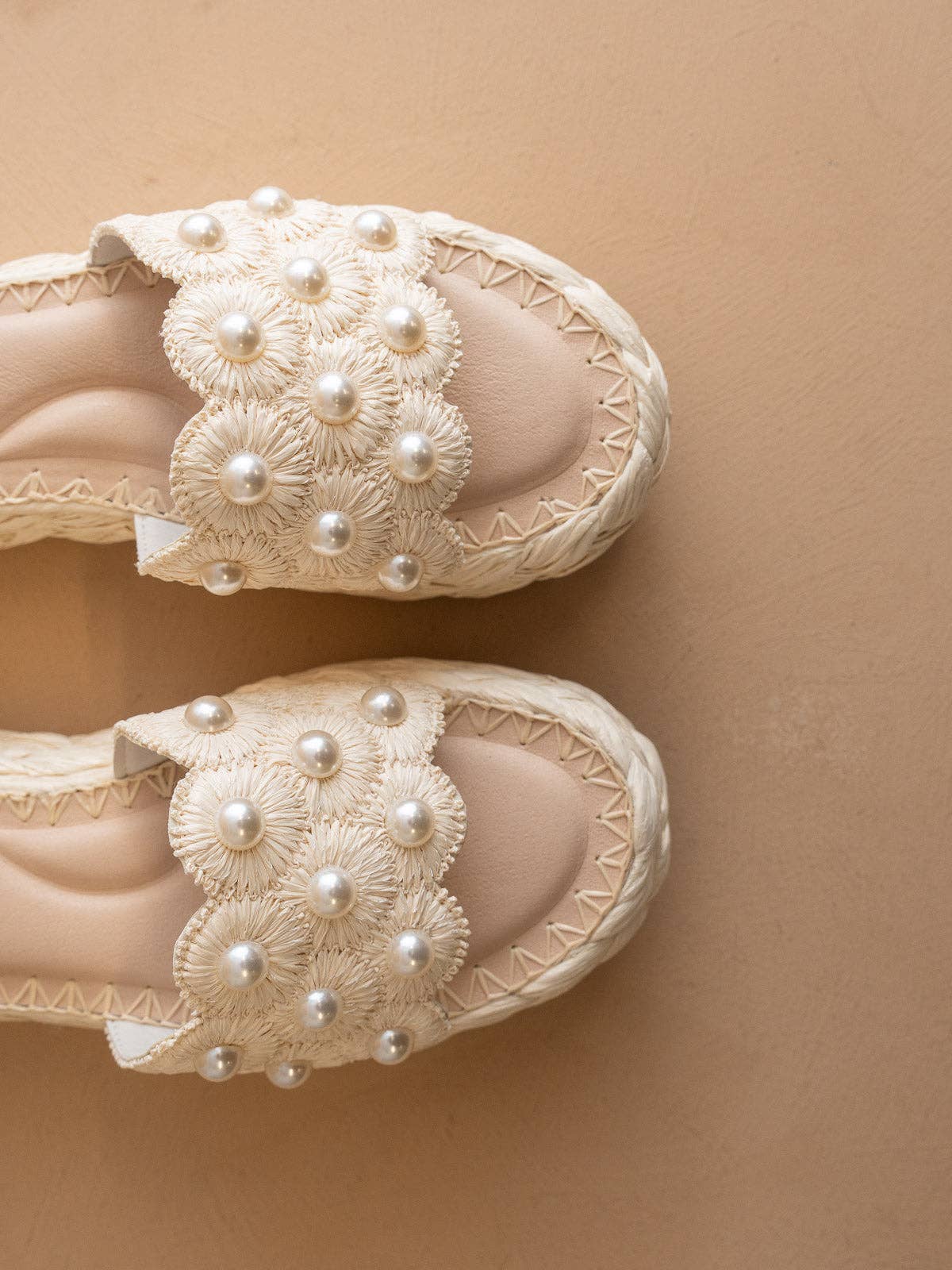 The Candice | Floral Raffia Platform Slide