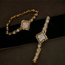 Switch Lucky Four Leaf Clover Rhinestone Bracelet Watch 2 image