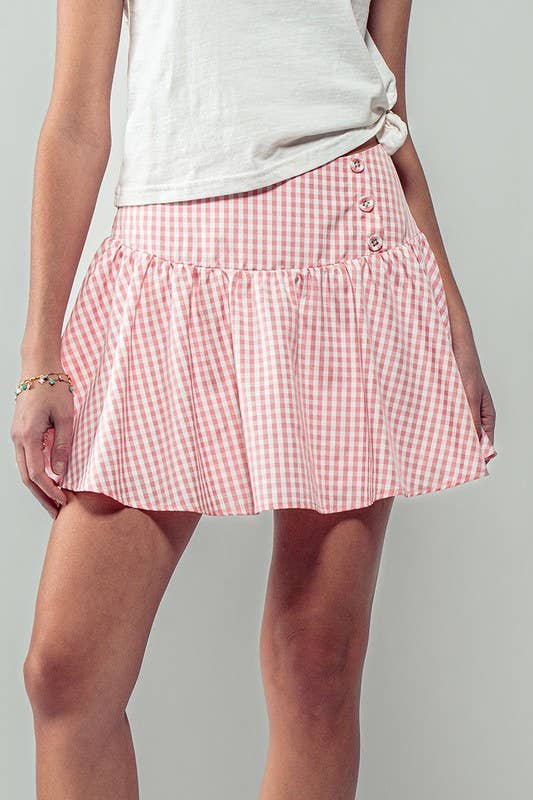 Countryside Comfort Lined Mini Skirt: Pink