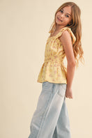 Switch TWEEN KIDS GIRLS BOW SHOULDER PEPLUM TOP 3 image